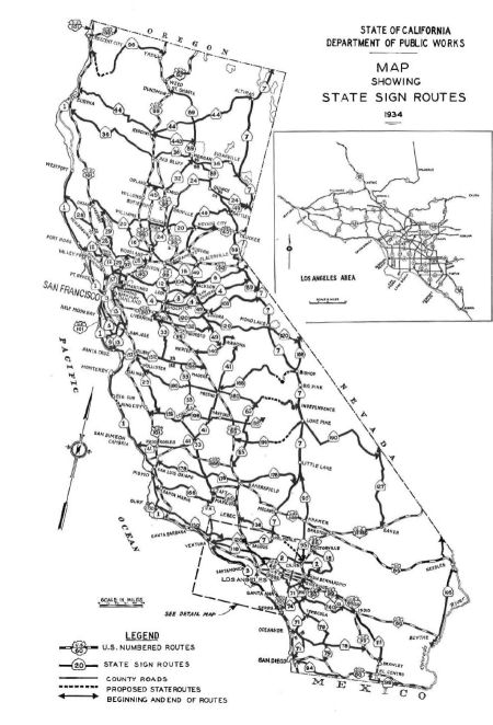 1934 State Sign Routes, from 1934 California Highways and Public Works