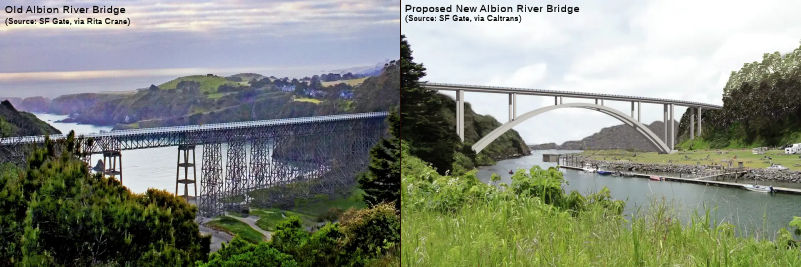 Albion River Bridge: Old and New
