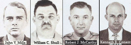 Soledad State Prison Correctional Officers:  John V. Mills, William C. Shull, Robert J. McCarthy, and Kenneth E. Conant