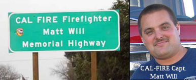 CAL-FIRE Firefighter Matt Will Memorial Highway
