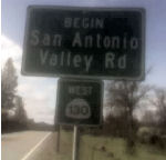 White SR 130 Signage on San Antonio Valley Rd.