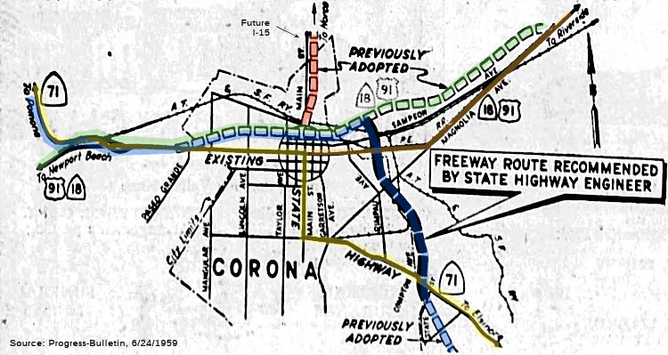 Freeway Routings in Corona
