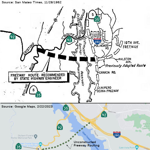 Proposed Freeway Routing - Rte 5 (35) to Rte 280