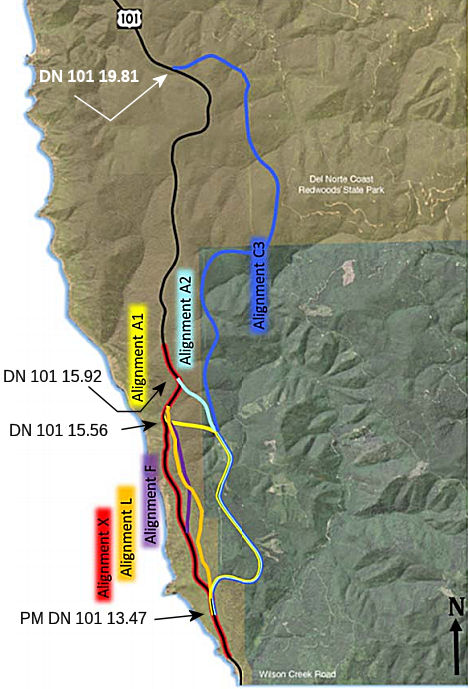 U.S. 101 Last Chance Grade Alignment Proposals