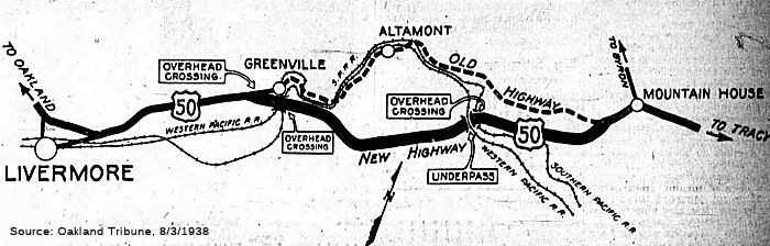U.S. 50 rerouting in Altamont Pass, 1938